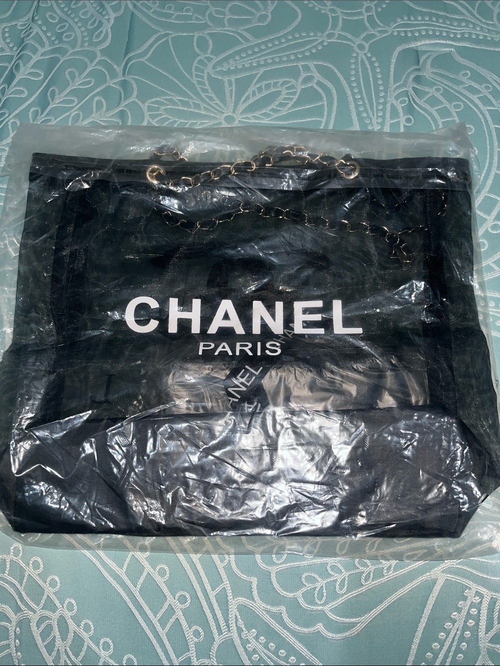 GWP CHANEL Paris Black Tote Bag with pouch